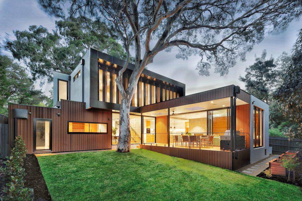 ilustrasi desain fasad rumah kontemporer (unsplash.com/ R ARCHITECTURE)