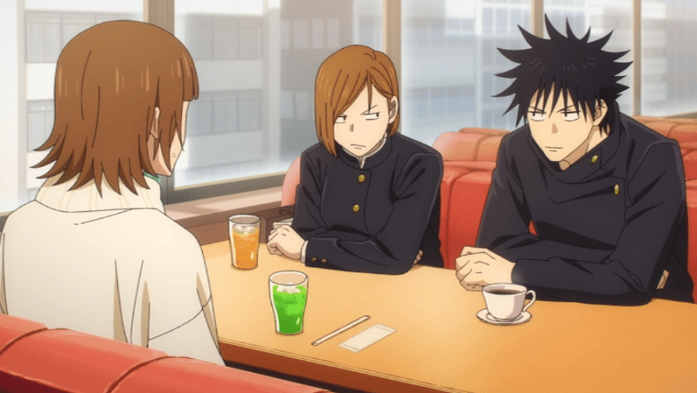 Nobara dan Megumi membantu Yuko (dok. MAPPA/ Jujutsu Kaisen)