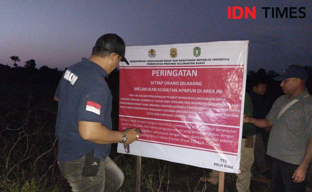 Gakkum KLHK Segel 4 Lahan Perusahaan yang Terbakar di Kalbar
