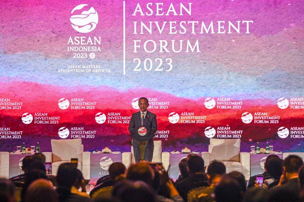 Menteri Investasi/Kepala BKPM Bahlil Lahadalia dalam ASEAN Investment Forum 2023 di Hotel Sultan, Jakarta, Sabtu (2/8/2023). (dok. ASEAN-BAC)
