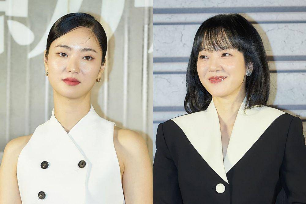 Jeon Yeo Been dan Lim Soo Jung di konferensi pers film Cobweb (instagram.com/barunsonena.contents)