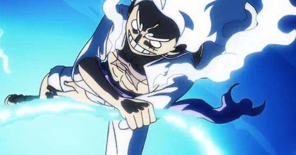 Luffy menarik petir dari awan ( Dok. Toei Animation / One Piece )