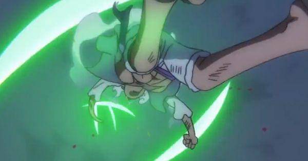 Luffy terkena serangan Tatsumaki Kaifu ( Dok. Toei Animation / One Piece )