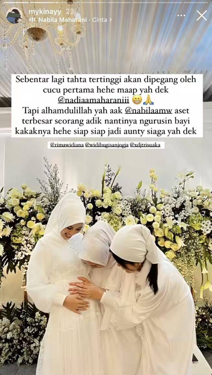 potret pengajian 4 bulanan kehamilan Nabila Maharani (Instagram.com/mykinayy)