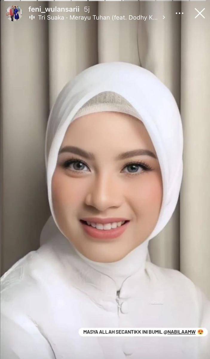 potret pengajian 4 bulanan kehamilan Nabila Maharani (Instagram.com/feni_wulansarii)