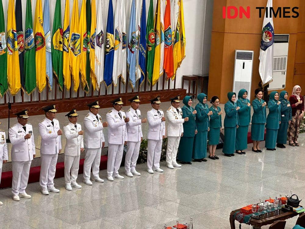 9 Pj Gubernur resmi dilantik Menteri Dalam Negeri, Selasa (5/9/2023). (IDN Times/Teri).
