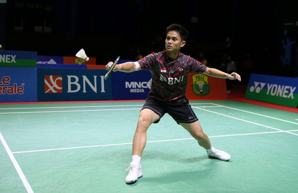 Iqbal Diaz Syahputra saat beraksi di Indonesia Masters 2023 di GOR PBSI Sumut, Selasa (5/9/2023) (Dok.PBSI)