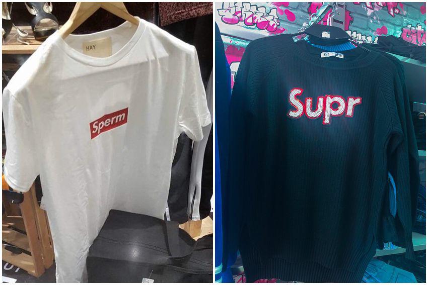10 Potret Baju KW Pelesetan dari Supreme, Namanya Jadi Aneh-Aneh!