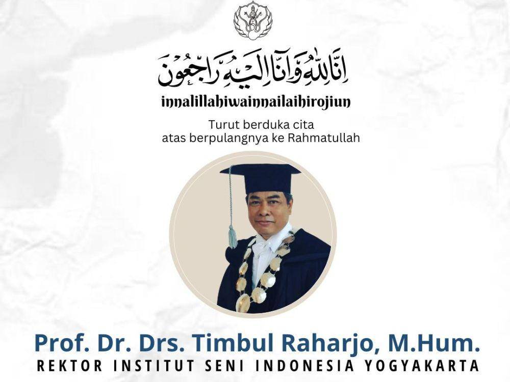 Rektor ISI Yogyakarta, Prof. Timbul Raharjo, meninggal dunia. (Dok. ISI Yogyakarta)