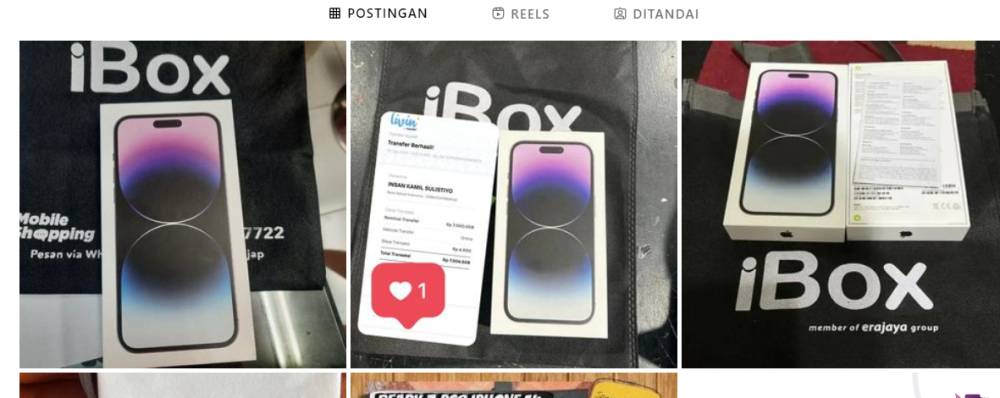 Postingan penjualan gadget di akun AJI INdonesia/Tangkapan Layar @ajiindonesia
