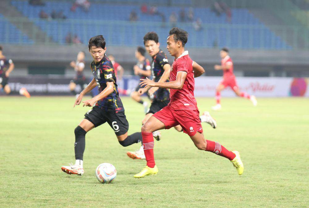 Timnas U-17lawan Korea Selatan U-17. (Dok. PSSI)