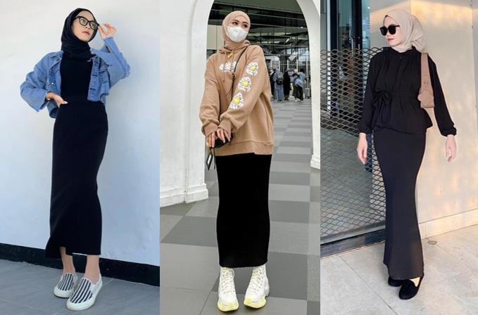 11 Inspirasi Padu Padan Rok Span Hitam, Simple untuk Hangout!