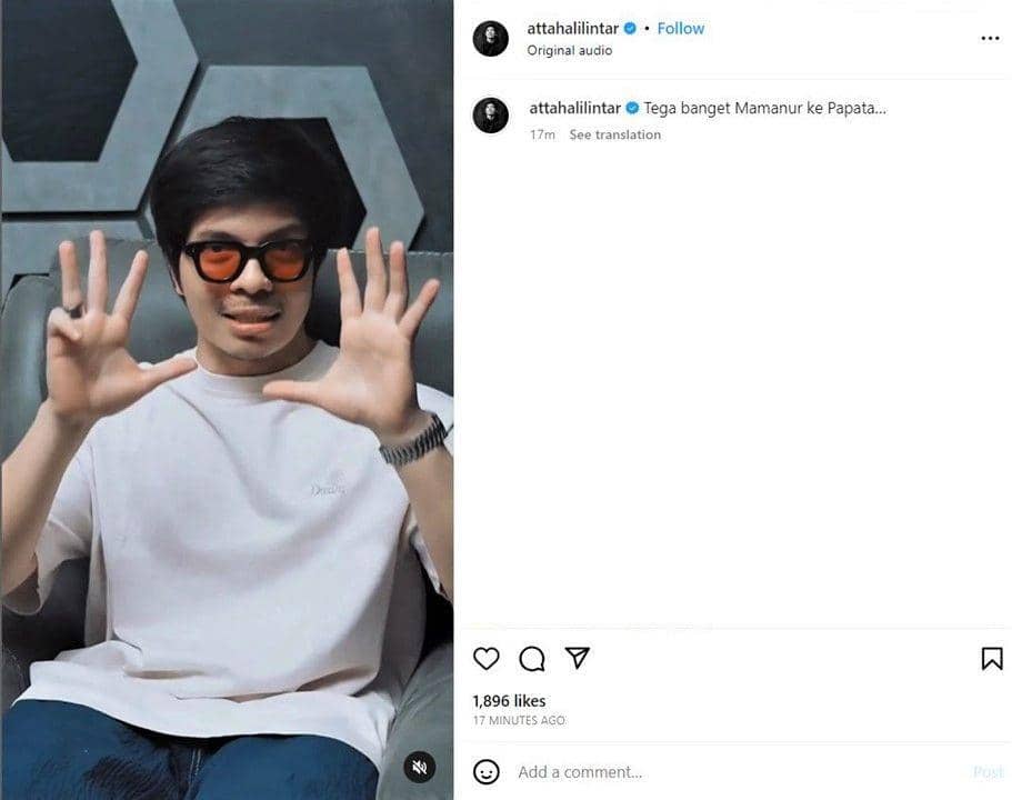 Capture IG Atta Halilintar (Instagram/attahalilintar)