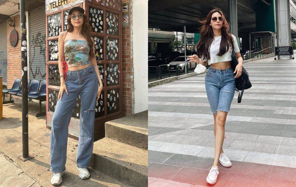 inspirasi padu padan outfit dengan celana jeans ala Bint Sireethorn (instagram.com/bintsireethorn)