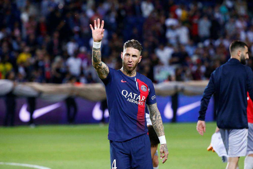 Sergio Ramos dalam laga terakhirnya di PSG. (en.psg.fr)
