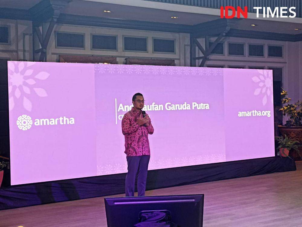Peluncuran Program Beasiswa Amartha di Habitate Jakarta. 6 September 2023. (IDN Times/M. Tarmizi Murdianto)