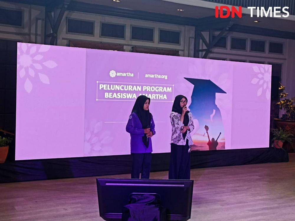 Peluncuran Program Beasiswa Amartha di Habitate Jakarta. 6 September 2023. (IDN Times/M. Tarmizi Murdianto)