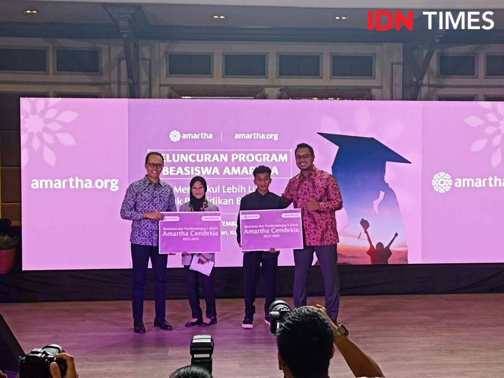 Peluncuran Program Beasiswa Amartha di Habitate Jakarta. 6 September 2023. (IDN Times/M. Tarmizi Murdianto)