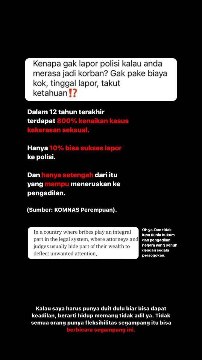 Arawinda ngaku korban kekerasan seksual (instagram.com/arawindak)
