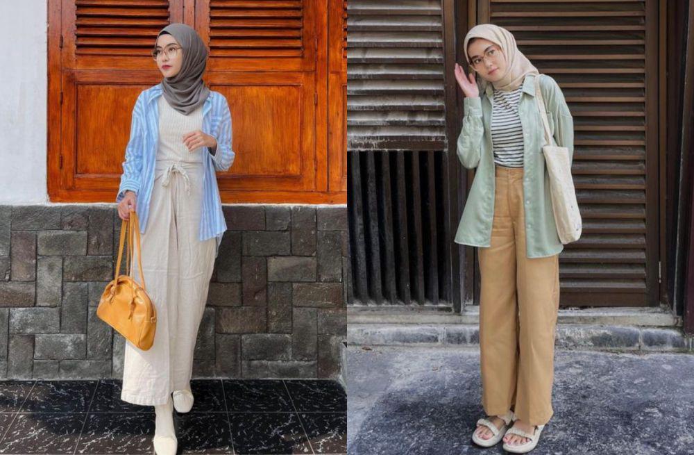 8 Ide Styling Kemeja jadi Outer ala Selebgram Refina Habilia, Catchy!