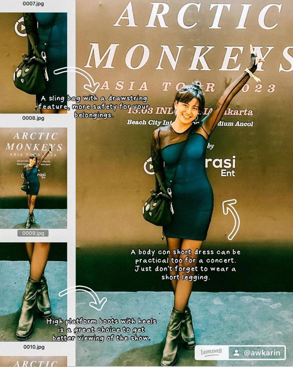 ide gaya ke konser ala Karin Novilda  (instagram.com/narinkovilda)
