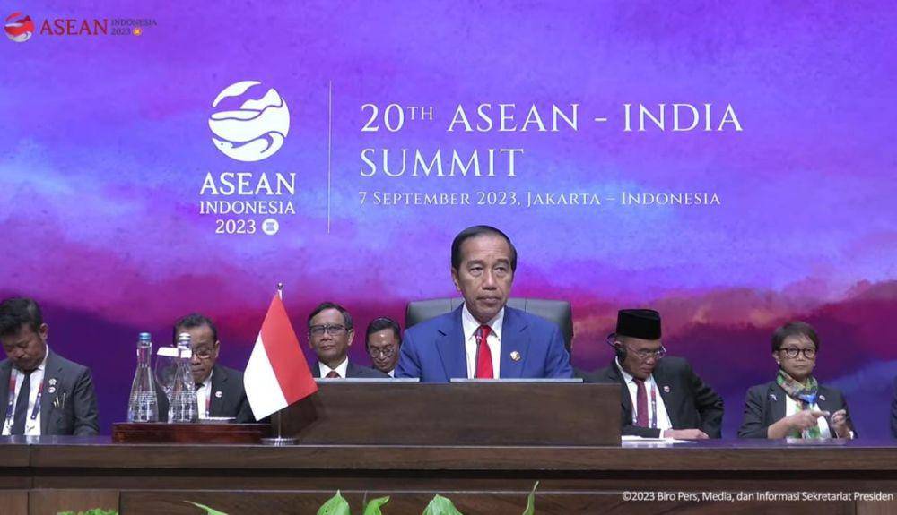 Presiden Jokowi buka KTT ke-20 ASEAN-India 2023 di Jakarta, Kamis (7/9/2023). (youtube.com/Sekretariat Presiden)