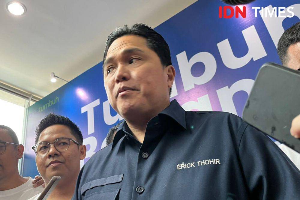 Menteri BUMN, Erick Thohir di Rumah BUMN, Tangerang Selatan. (IDN Times/Ridwan Aji Pitoko)