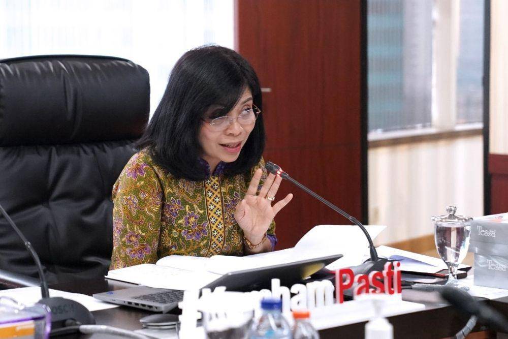 Direktur Jenderal KI, Min Usihen saat Rapat Klarifikasi Permohonan Izin Prakarsa Penyusunan RPP tentang Lisensi Lagu dan/atau Musik, Kamis (7/9/2023). (dok. Humas Direktorat Jenderal Kekayaan Intelektual)