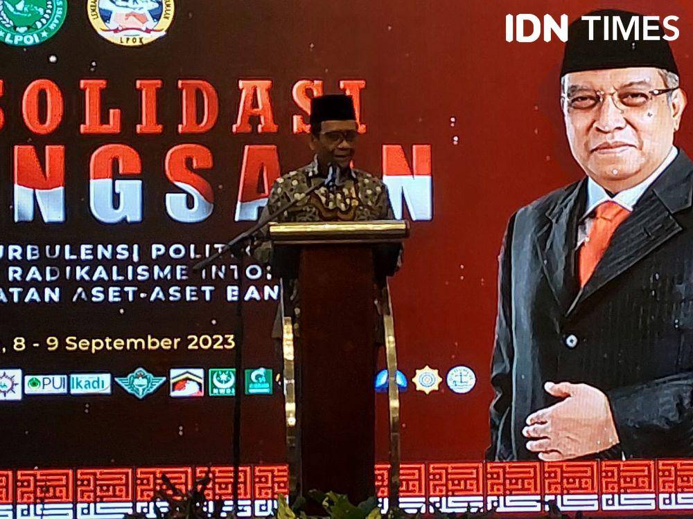 Menteri Koordinator Bidang Politik, Hukum dan Keamanan, Mahfud MD di acara ormas Islam pada 8 September 2023. (IDN Times/Santi Dewi)