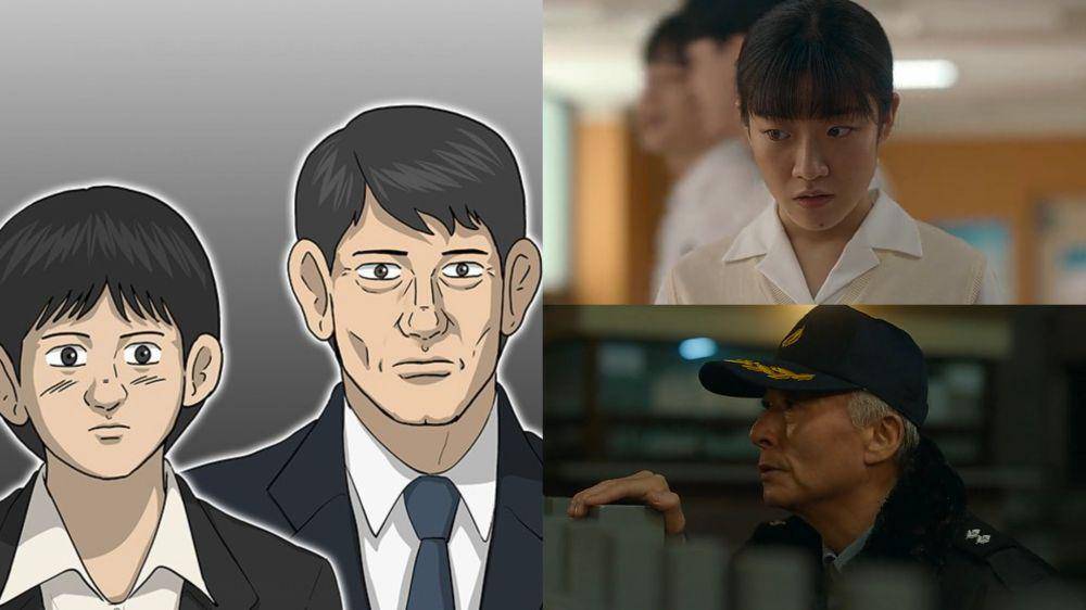 cuplikan karakter Shin Hye Won dan Hwang Ji Sung di webtoon Bridge (dok. Kakao Page/브릿지) | cuplikan Shim Dal Gi dan Kim Jong Soo di drakor Moving (dok. Disney+ Hotstar/Moving)