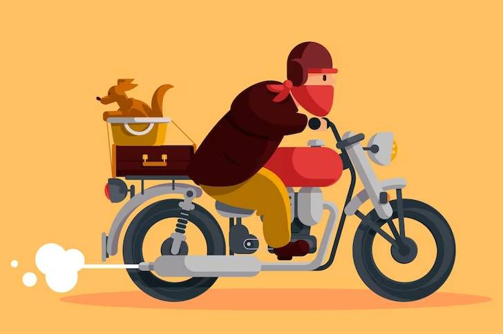 ilustrasi maling motor, begal, perampok, jambret (freepik)