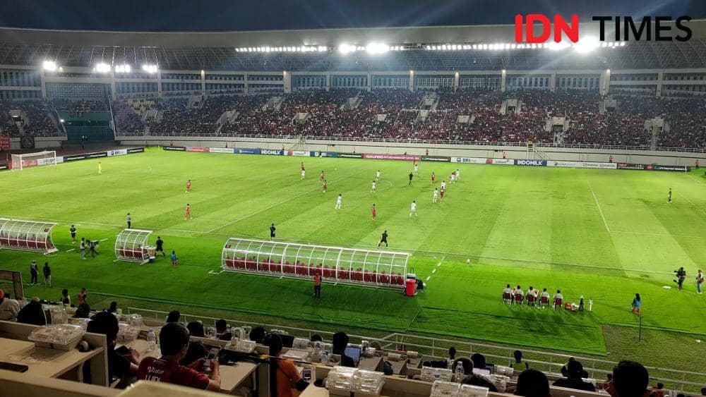 Kualifikasi Piala AFC U-23, Indonesia vs Chinese Taipei di Stadion Manahan. (IDN Times/Larasati Rey)