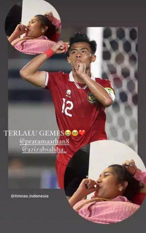 Azizah Salsha nonton Pratama Arhan tanding (instagram.com/yorikooangin_)