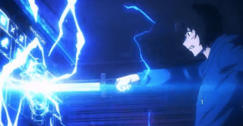 Jinwoo menarik pedang panjang dari inventory miliknya   ( Dok.  Crunchyroll Collection / Solo Leveling )