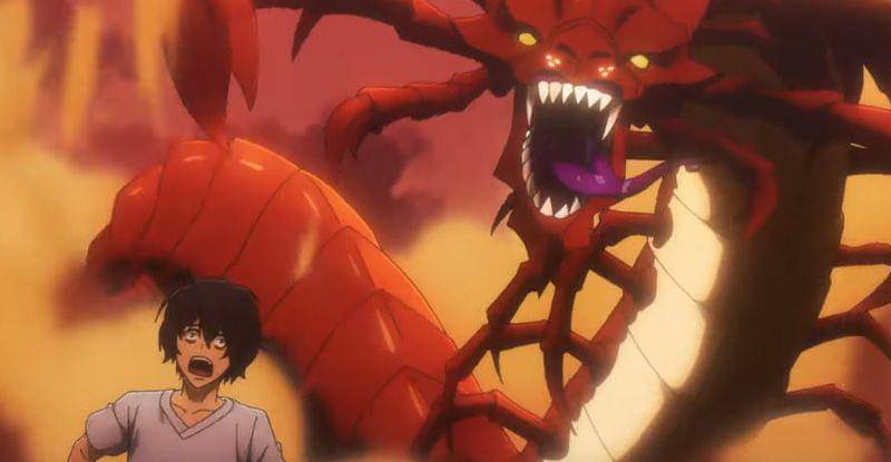 Jinwoo dikejar kelabang  ( Dok.  Crunchyroll Collection / Solo Leveling )