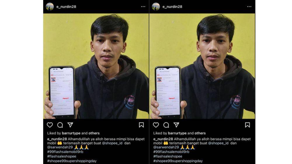 Pemenang mobil Avanza seharga Rp 9ribu (Instagram @e_nurdin28)