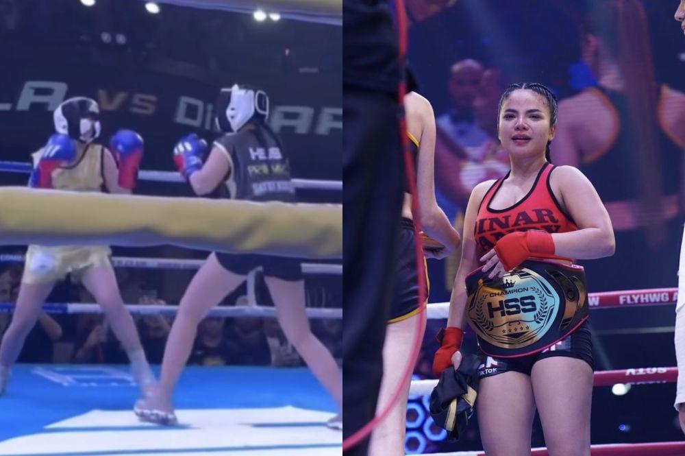 8 Potret Dinar Candy Adu Tinju Lawan Pamela Safitri, Menang Telak!