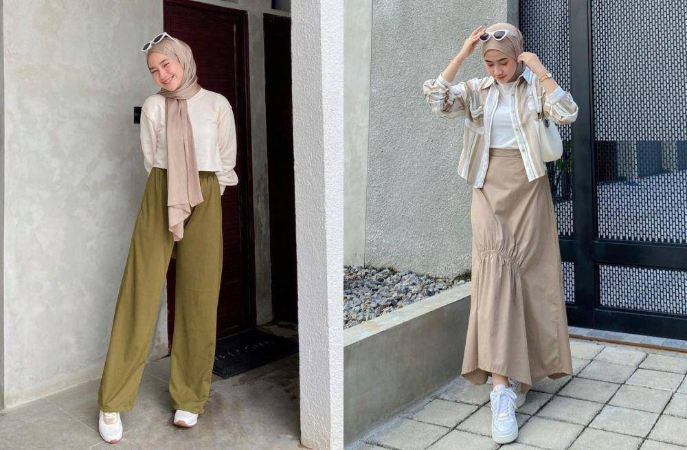 ide outfit earth tone ala Kirana Salsabila (instagram.com/inikiranaaa__)