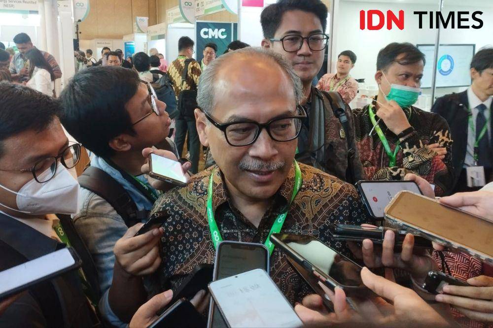 Direktur Jenderal Minyak dan Gas Bumi (Dirjen Migas) Tutuka Ariadji di sela acara International & Indonesia Carbon Capture Storage (IICCS) Forum 2023, di Hotel Mulia, Jakarta, Senin (11/9/2023). (IDN Times/Trio Hamdani)
