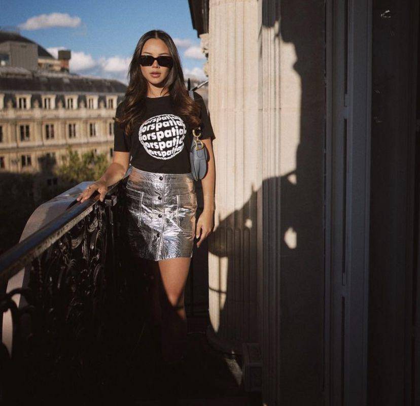 ide outfit pakai mini skirt ala Alyssa Daguise (instagram.com/alyssadaguise)