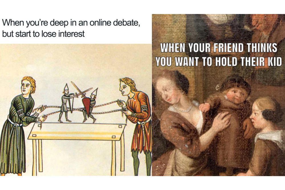 7 Potret Lucu Lukisan Abad Pertengahan Jadi Template Meme