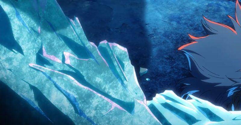 Bayangan sosok misterius yang menemukan Hitsugaya tumbang ( Dok. Pierrot / Bleach: Thousand-Year Blood War )