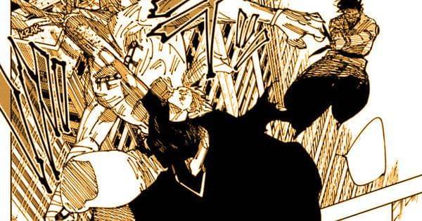 Gojo memukul Mahoraga ( Dok. Shueisha / Jujutsu Kaisen )