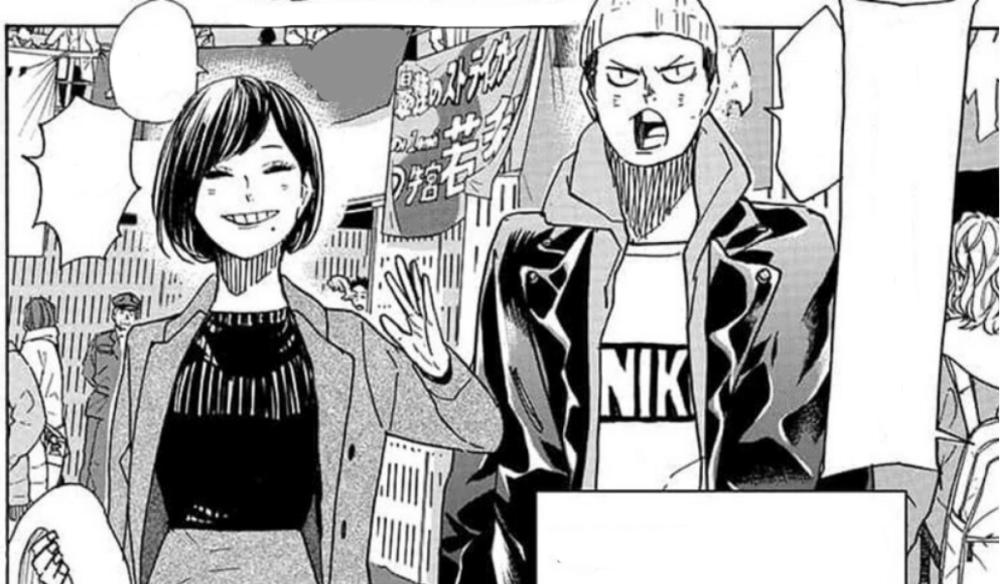Kiyoko dan Tanaka setelah timeskip (haikyuu.fandom.com)