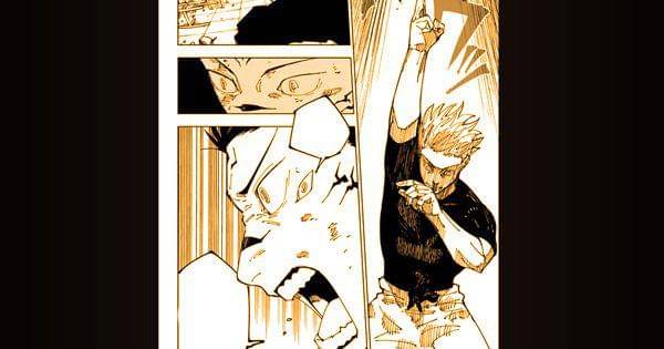 Gojo memukul Mahoraga ( Dok. Shueisha / Jujutsu Kaisen )