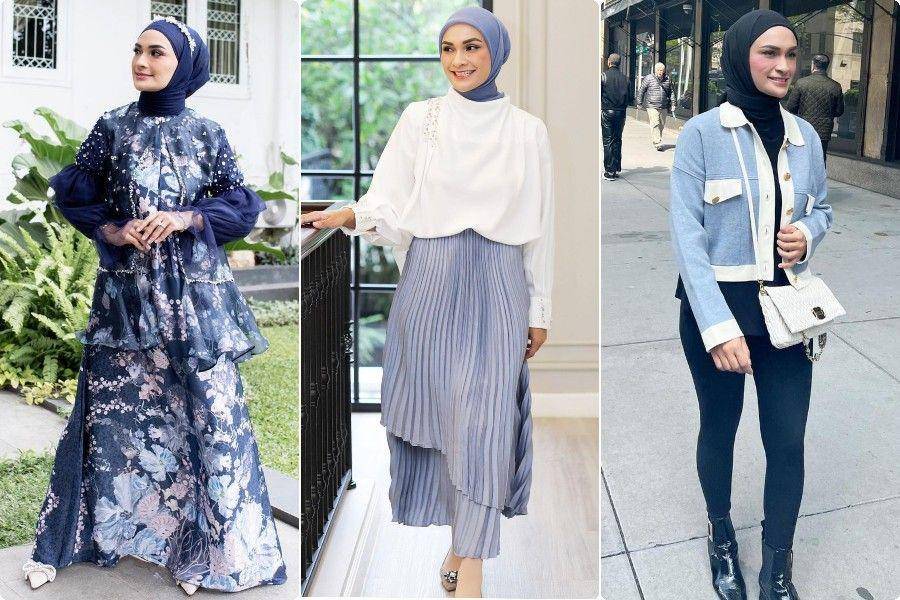 Baju nuansa biru ala Putri Zulkifli Hasan (instagram.com/putri_zulhas)