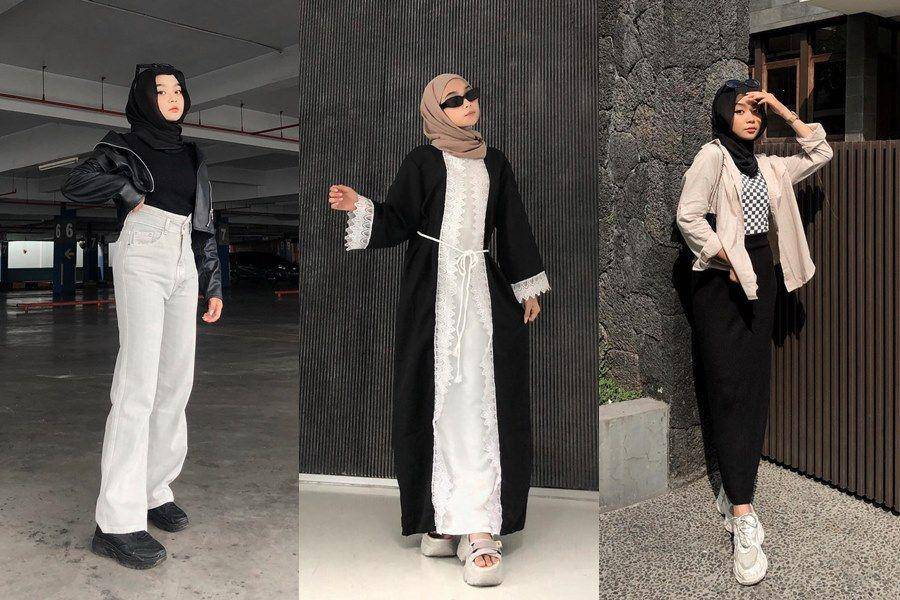 OOTD hijab monokrom (instagram.com/zahraanrl)