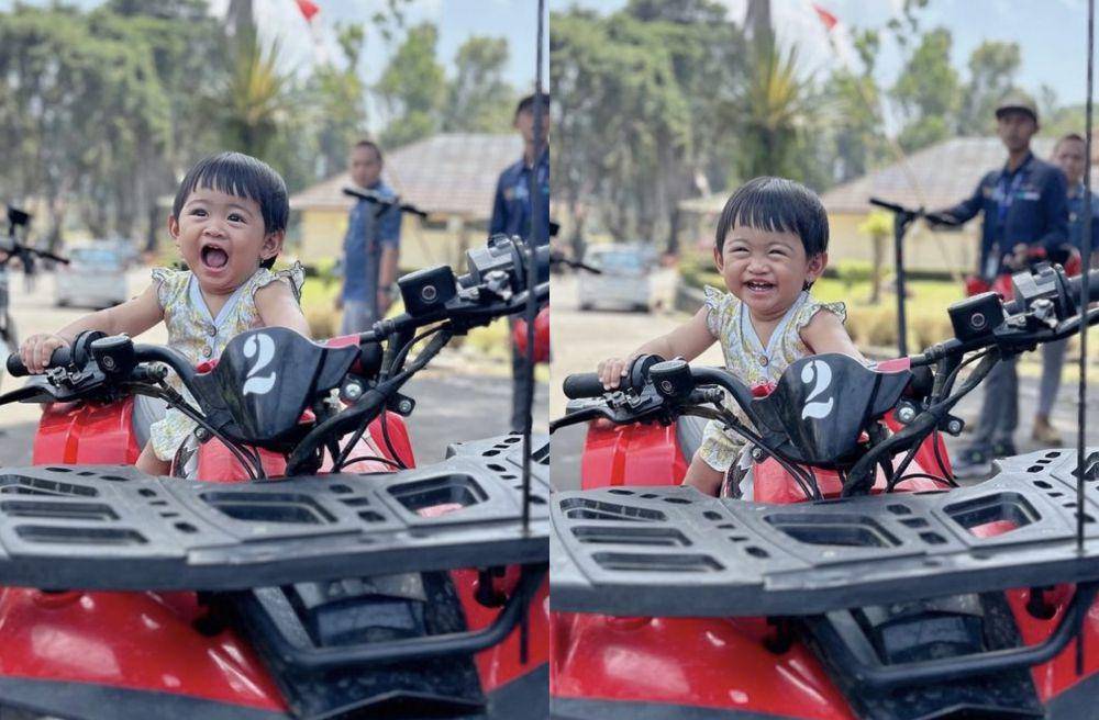 potret Moana jajal main ATV (Instagram.com/riaricis1795)