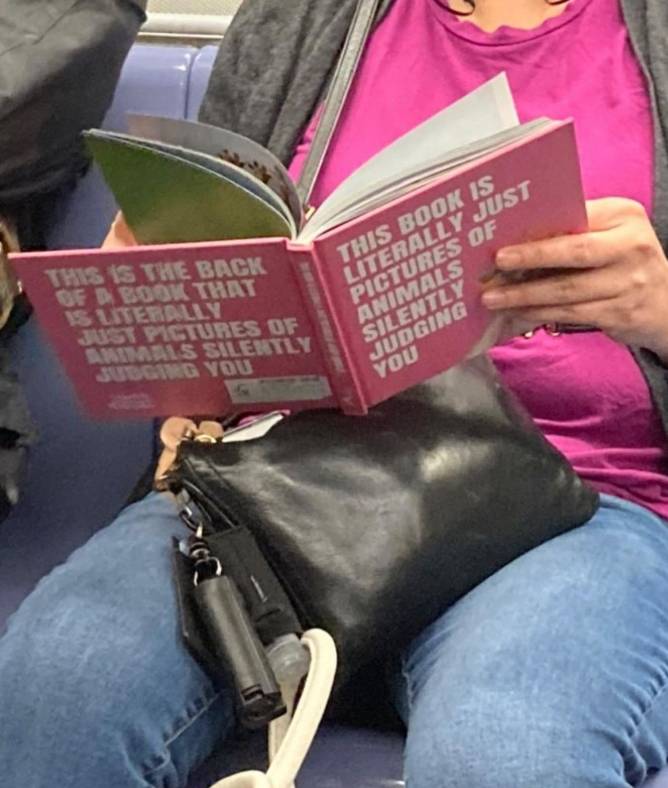 potret lucu buku gak biasa di kereta (instagram.com/subwaycreatures)