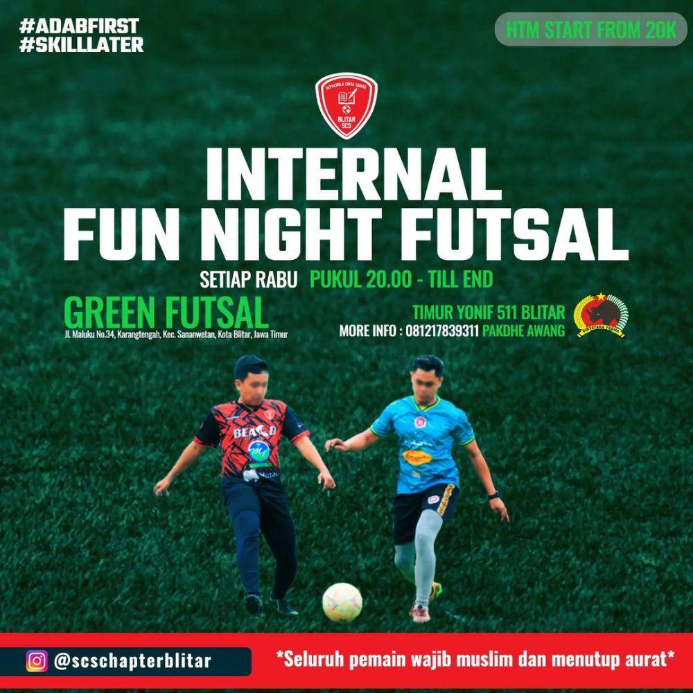 Poster pertandingan di Green Futsal Blitar. (Instagram.com/scschapterblitar)